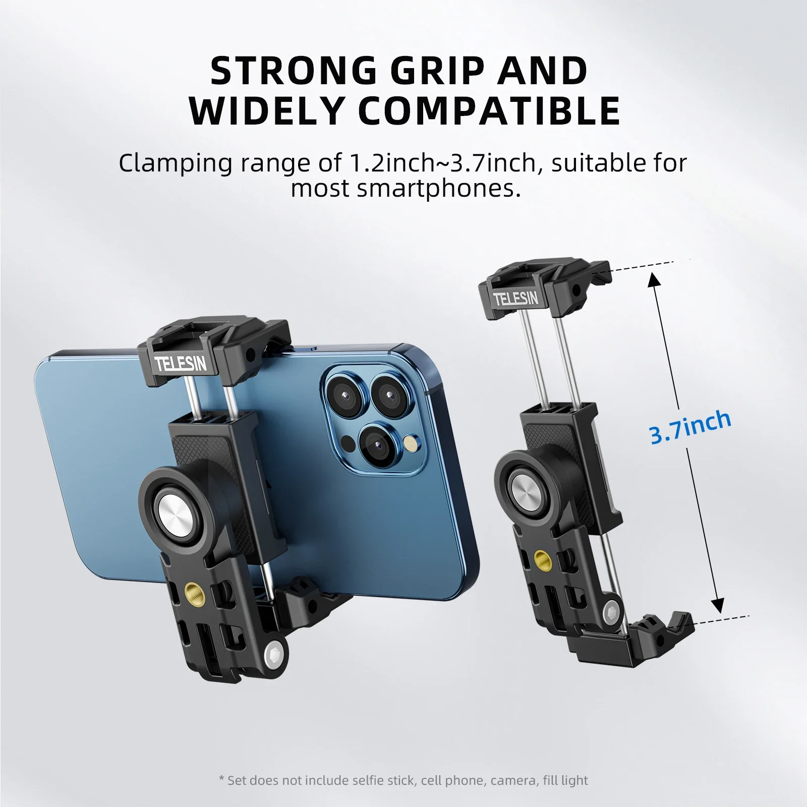 TELESIN Rotatable Mobile Phone Clip With 1/4 Screw Cellphone Holder Desk Holder Tripod Mount Desk Bracket For Samsung Iphone ﻿