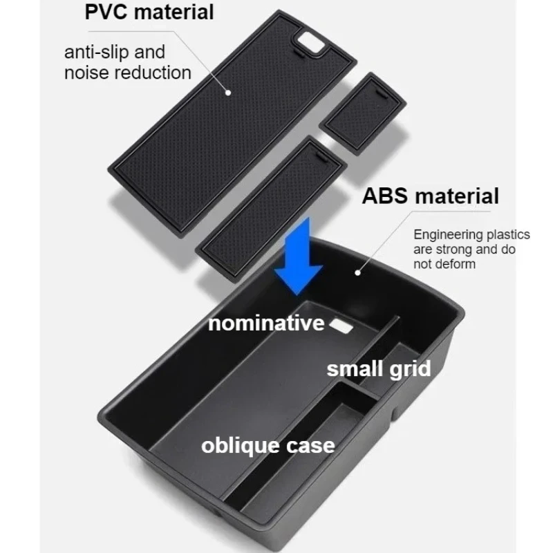 For Leapmotor C10 2024-2026 Central Control Lower Storage Box Car Armrest Storage Organizer Case Tray Car Interior Accessories