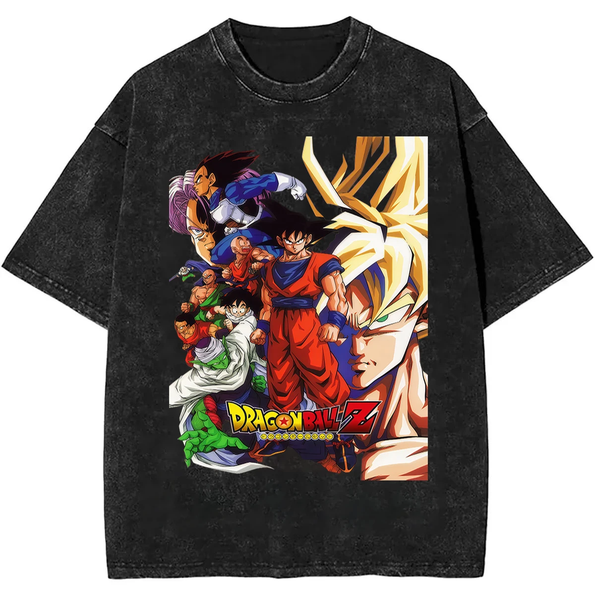 2026 Sommer Dragon Ball Nostalgisches Herren Washed T-Shirt 100% Baumwolle Schwergewicht Retro Street Style Oversized Unisex Klassisches Oberteil