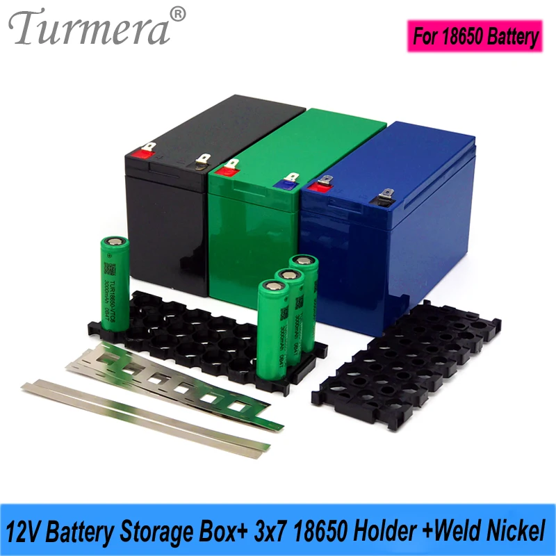 

Turmera 12V Battery Box 3X7 18650 Holder with Weld Nickel Use in 3S 12.6V 7S 29.4V Motorcycle Li-ion Batteries Replace Lead-Acid