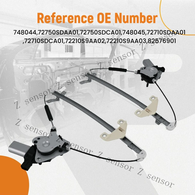 RRR+Power Window Regulator for Honda Accord 2003-2007 Rear Left Right 2PC Set