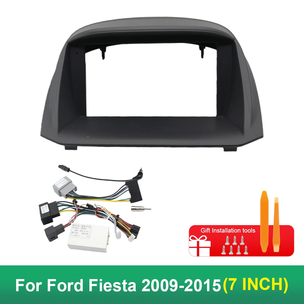 

7 inch 17.78cm Car Radio Fascias Android Stereo Player 2 Din Head Unit Panel Dash Frame Installation for Ford Fiesta 2009-2015