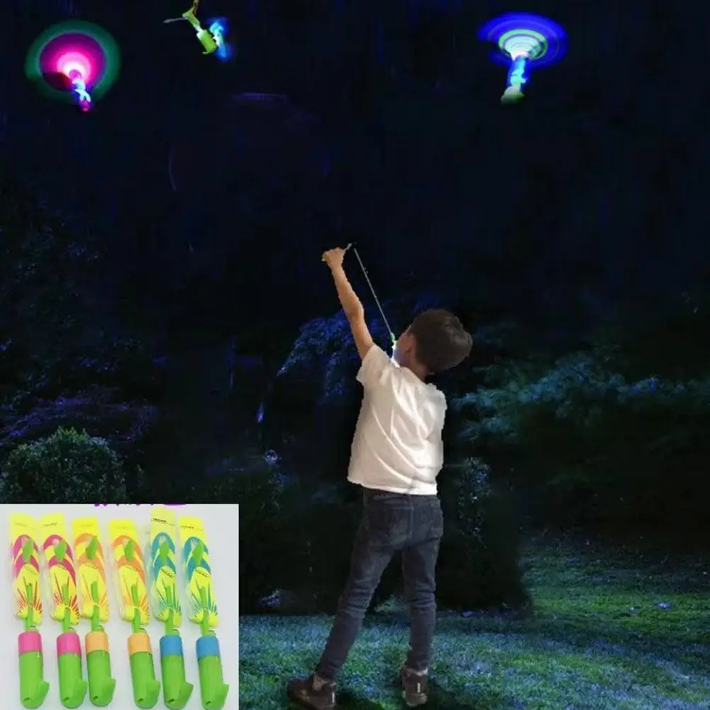 LED-Leuchtpropeller-Flugspielzeug, Schleuder-Helikopter mit Pfeifton, leuchtet im Dunkeln, Outdoor-Spaßgeschenk für Kinder – Detail 11