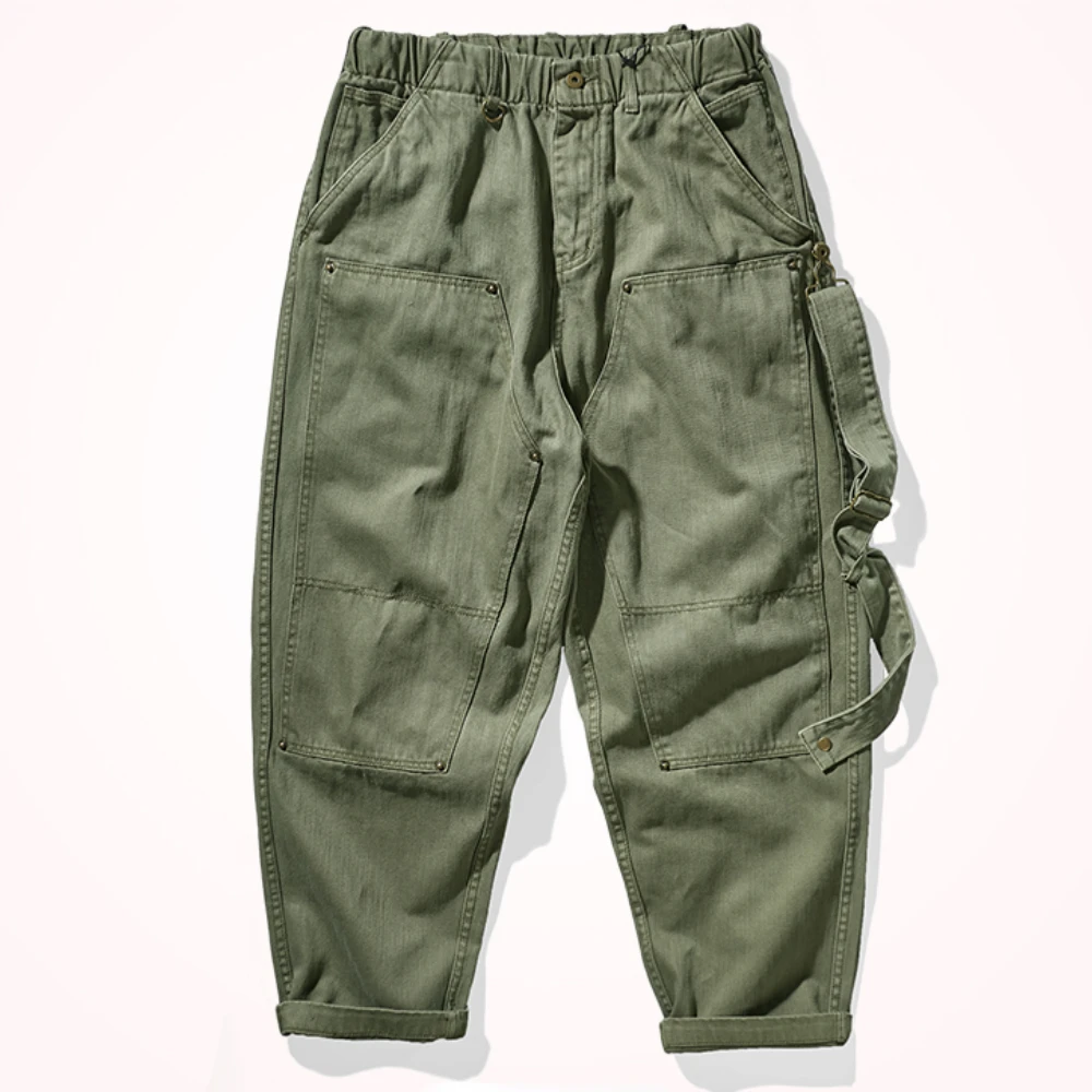 

Сверхмощные утолщенные горные брюки осенью, мужские свободные брюки широкого размера, трендовые брюки в стиле ретро