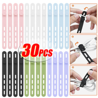 Reusable Soft Silicone Cable Straps Adjustable Fastening Cable Ties Wire Organizer Multi-Purpose Elastic Charger Cord Management
