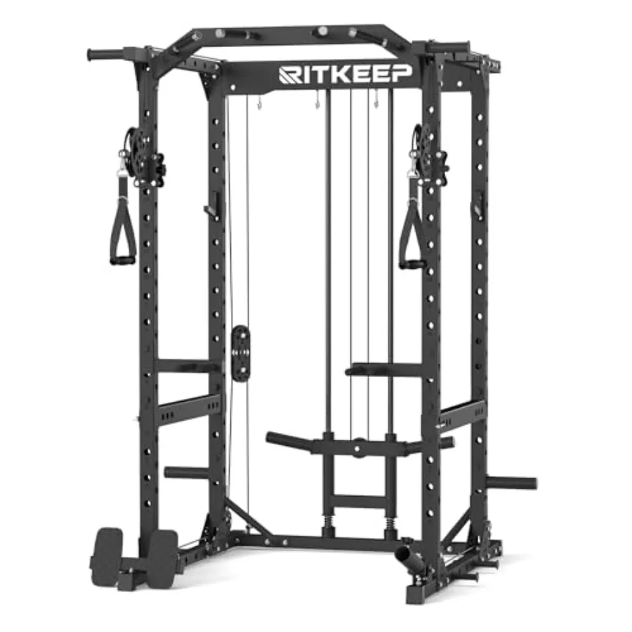 

RitKeep Power Cage for Home Weight Training Power Rack with Pulley System Multi-Function Workout Machine with Adjustable Cable
