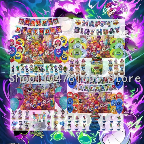 

Anime Hobbies Birthday Party Decorations For Kids Latex Aluminum Foil Crow-Heros Theme Event Supplies Disposable Tableware