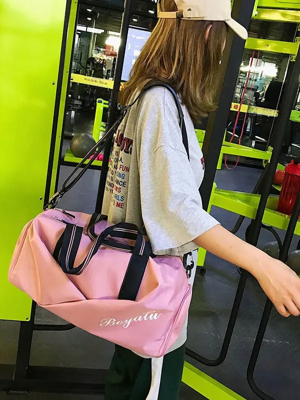 sport-fitness-bag-women's-separate-wet-and-dry-shoes-training-yoga-bag-large-capacity-short-trip-handheld-luggage-bag