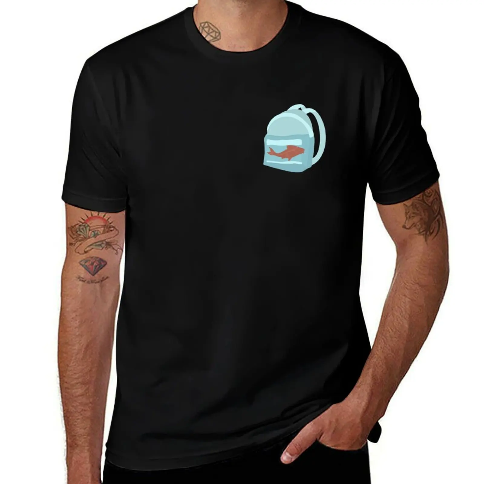 Eroda fish in backpack 2 T-Shirt Outdoor Sports Short Sleeve Top T-Shirt