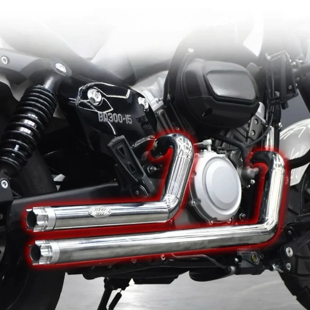 【Perfect fit】BENDA ChinchiIIa300 Brass Tip Exhaust Full Retro Right Side Dual Outlet Deep and Powerful Dedicated Accessories