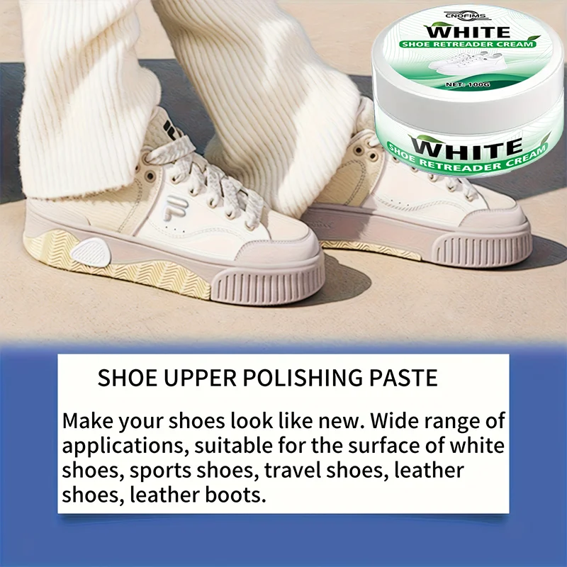 Creme para esmalte de sapatos 100g - Não tóxico e sem produtos químicos, adequado para limpeza de tênis, botas, joias, relógios e pisos - Fácil