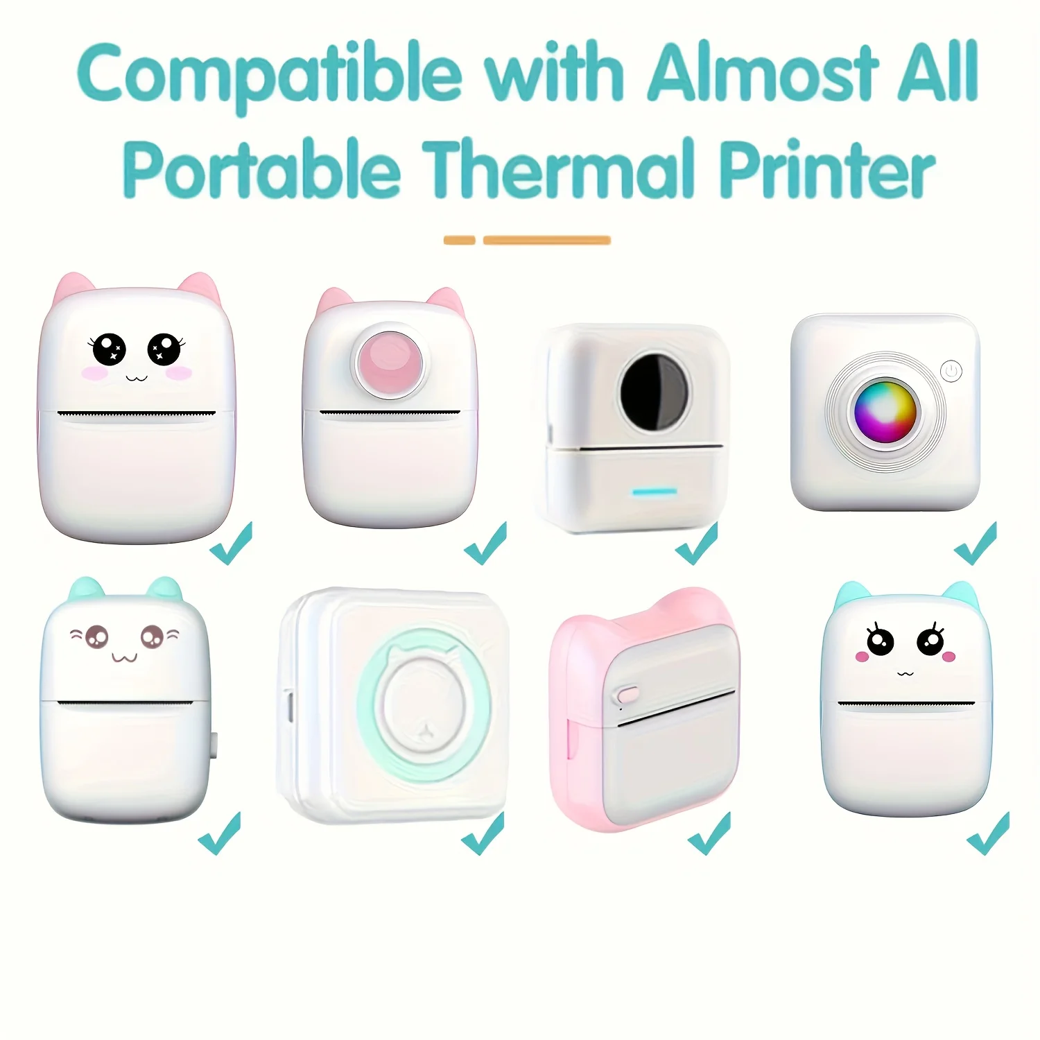 5/10/20 Rolls 57mm White Thermal Paper with Core Compatible C9/X5/X6 Mini Printers Learning/Diary/Drawing/Office/Phomemo Labels
