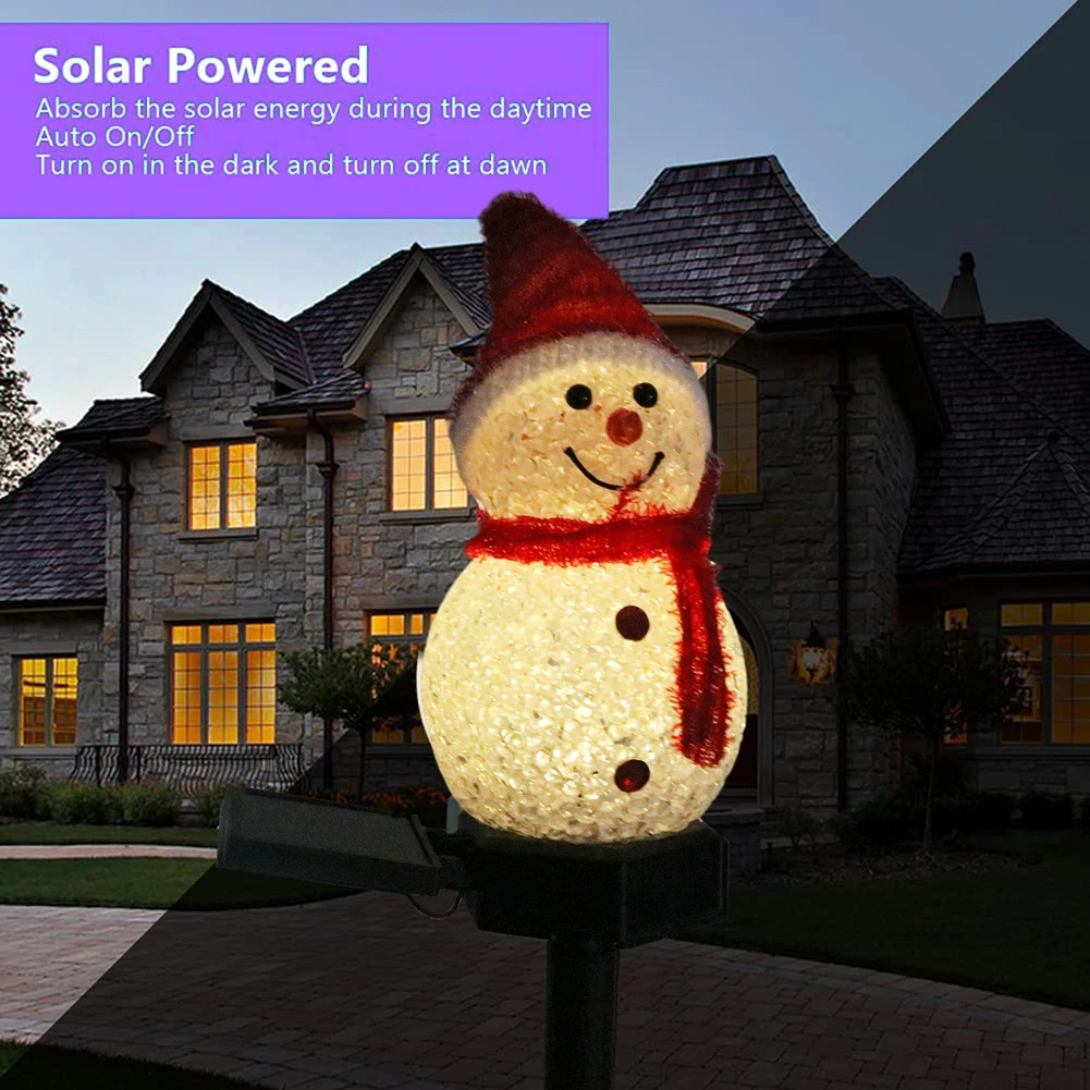 LED Solar Christmas Snowman Lights Outdoor Waterproof Garden Lawn Lamps Garland Yard Fence Light per la decorazione della festa delle vacanze