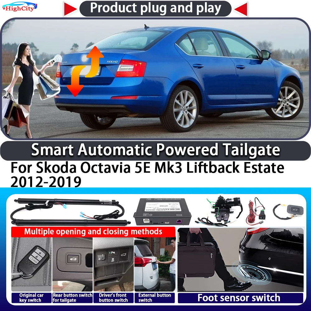 

For Skoda Octavia 5E Mk3 Liftback Estate 2012-2019 Smart Automatic Powered Tailgate Key Lift Close Kit Electric Power Tailgate