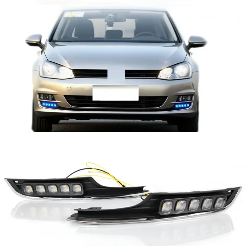 For Volkswagen Golf 2014-2017 LED DRL Daytime Running Lights Fog Lamps Driving Lights Waterproof Durable Energy Efficient