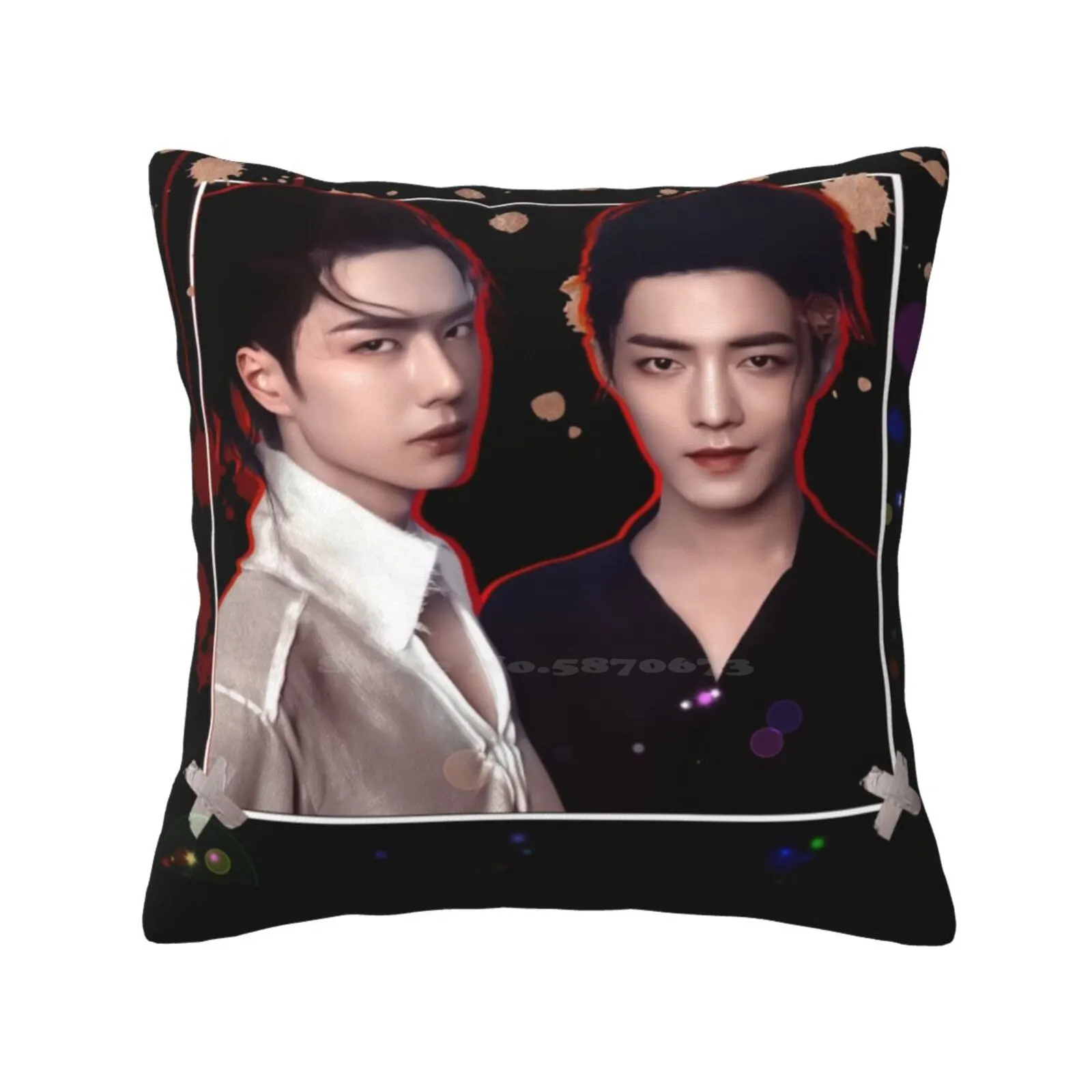 Wang Yibo / Xiao Zhan Funny Cute Decor Square Pillowcase Why R U The Series 2Gether The Series Together With Me The Next