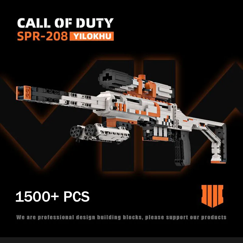 

1500PCS Profession Technical SPR-208 Shooting Rifle Building Blocks Emissible MOC High Tech Gun Model Bricks Toys For Adult Kids
