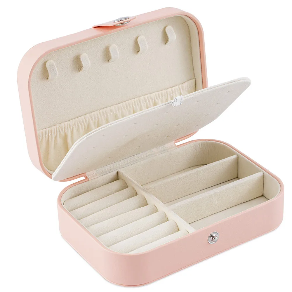 

1pc PU Leather Jewelry Box Earrings Necklace Display Organizer Mini Travel Case Display Storage Holder Box for Jewelry Display