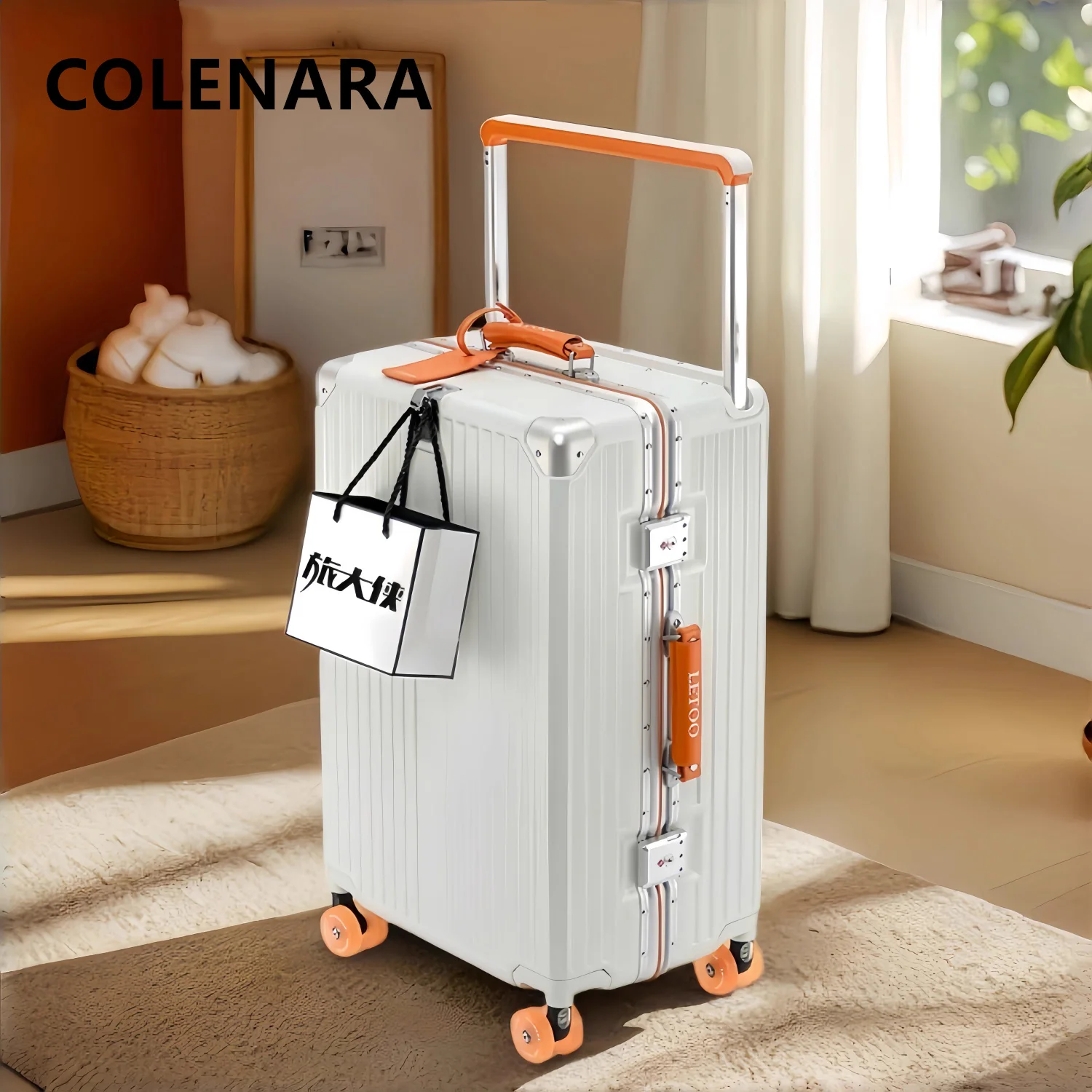 COLENARA  Rolling Luggage ABS + PC Registration Box Large Capacity Cart Case Cart Type Travel Bag 20
