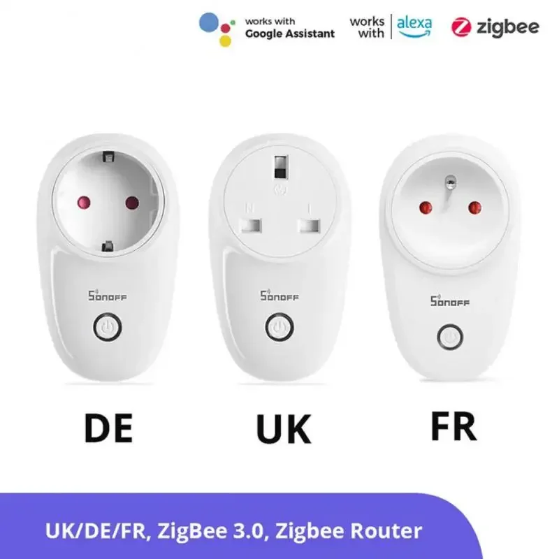 Plug For SONOFF S26R2 ZigBee EU/FR Smart Plug Wireless Smart Socket enchufe eWelink power ForAlexa Google Yandexalice smartthing