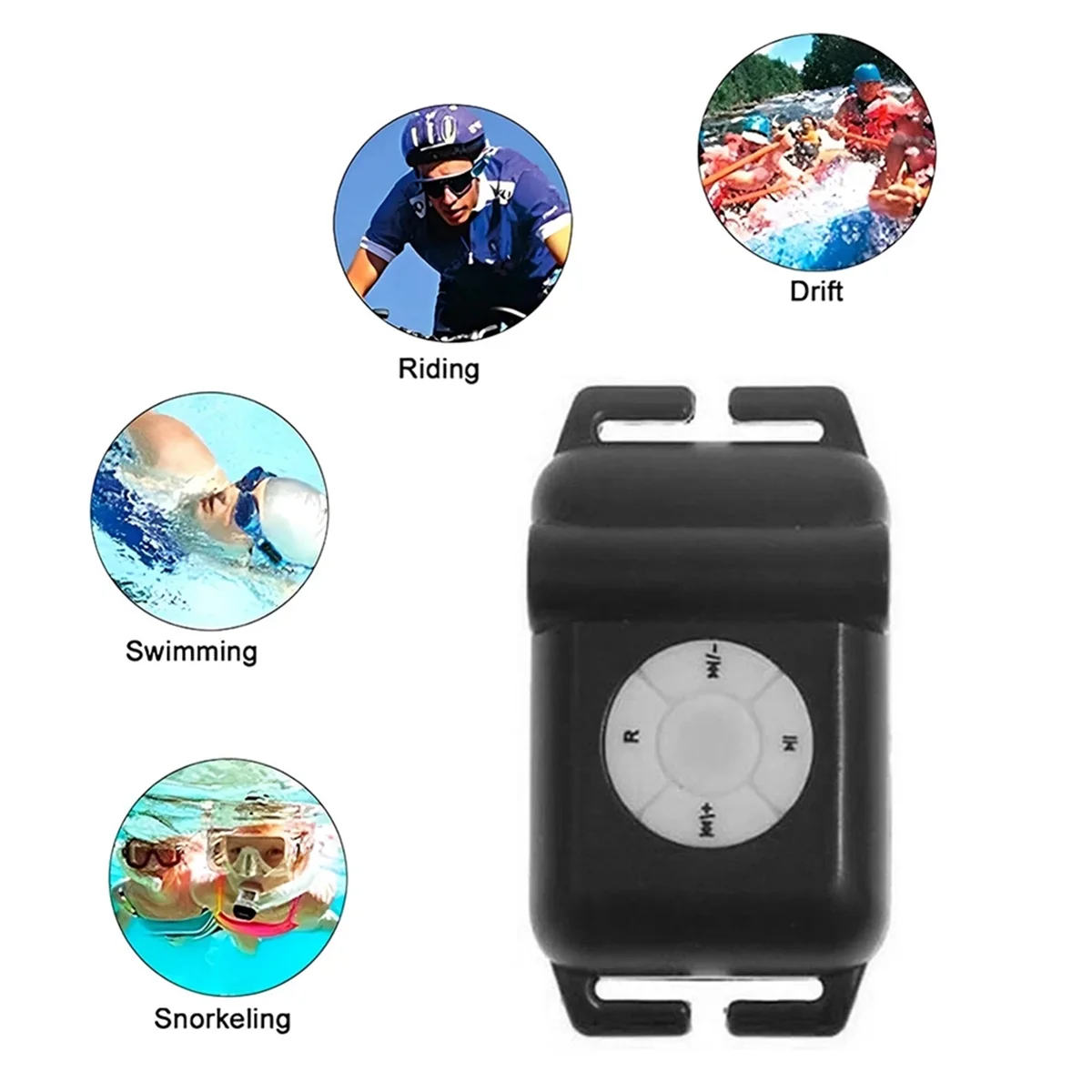 مشغل MP3 POP-l8G محمول IPX8 مقاوم للماء مشغل موسيقى MP3 راديو FM مع سماعة أذن للسباحة والجري والغوص