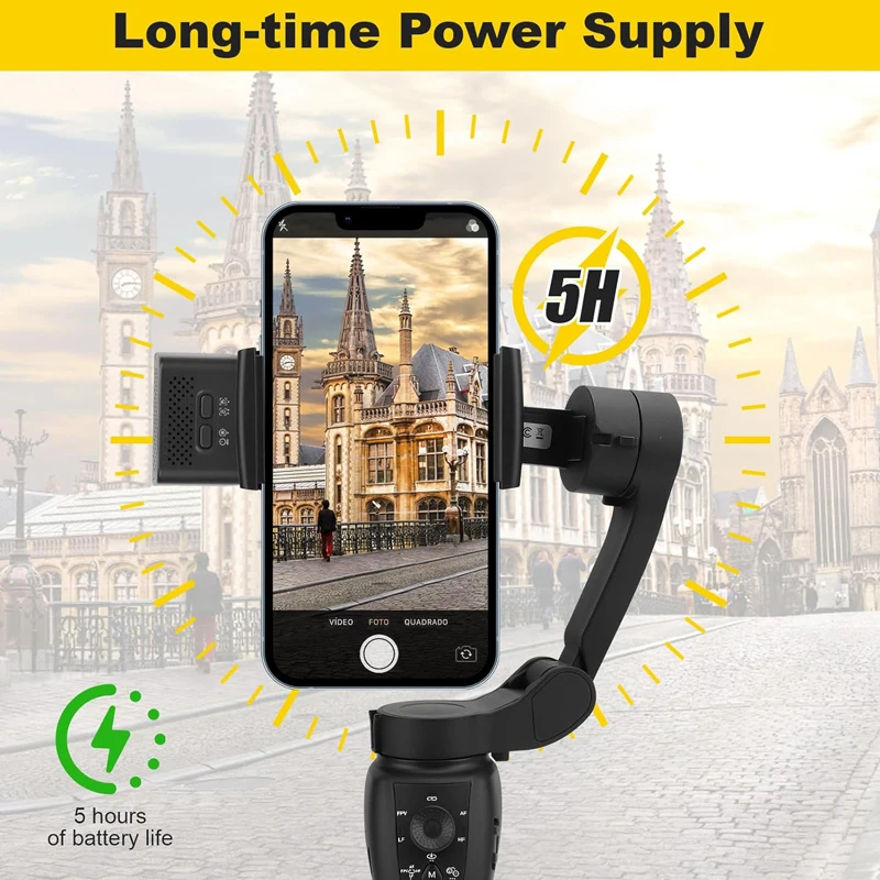 F12 handheld PTZ 3-axis gimbal stabilizer for cell phone real-time tracking shooting,Mobile phone stabilizer selfie stick tripod