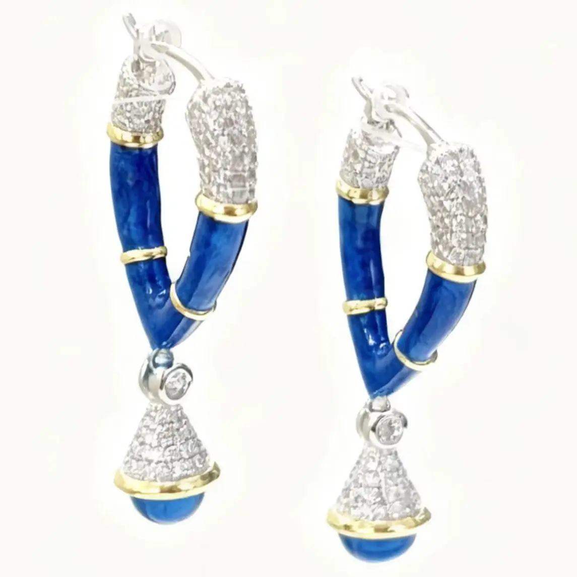 

Thick Rhodium Plated 925 Sterling Silver Exquisite Y - shaped Earrings: A Blend of Artistry and Elegance