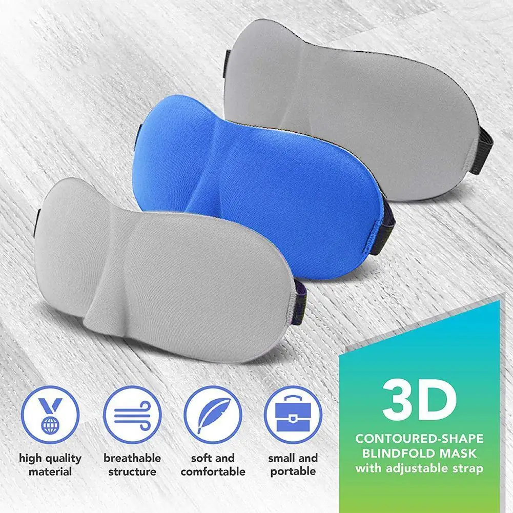 

Travel 3D Eye Mask Sleep Soft Padded Shade Cover Rest Blindfold Blackout Sleep Relax Blindfold Mask Sleeping C8K3