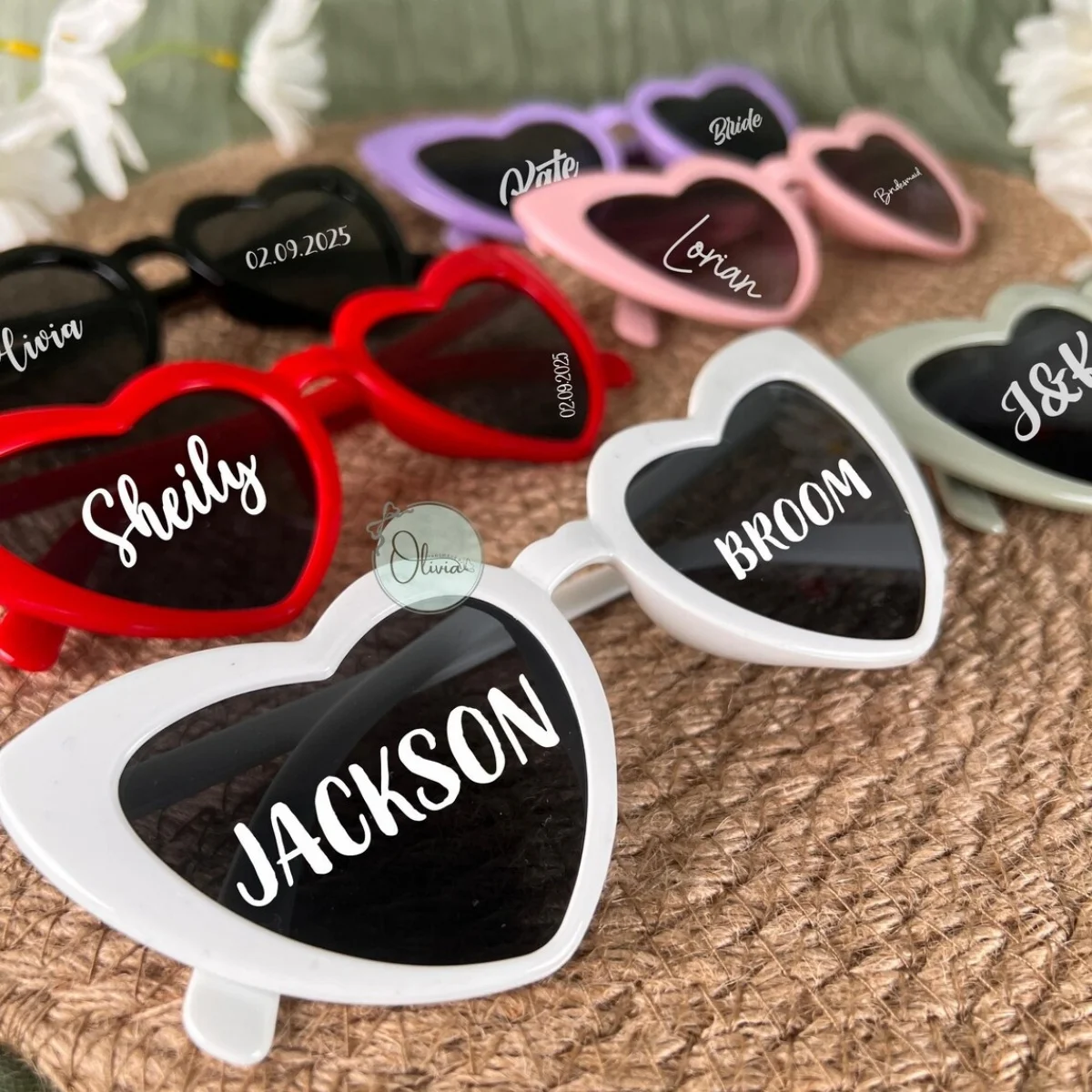 

10PCS Personalized Wedding Heart Sunglasses, Bride & Groom Favors