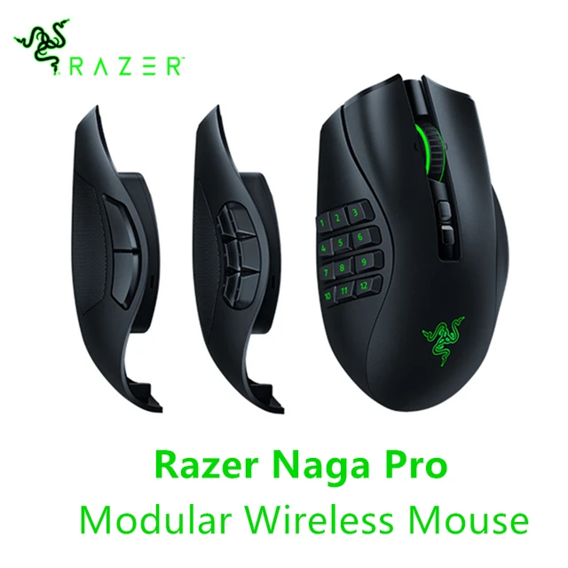 Razer Naga Pro Modular Wireless Mouse w Swappable Side top Plates