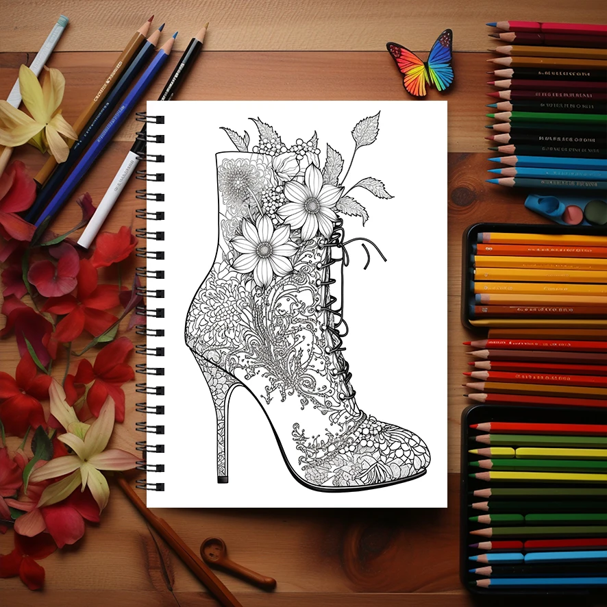 Adult Coloring Book - 8.3x 11.2 Inch 22 Page Coloring Book - Helps Reduce Stress and Ease Emotions