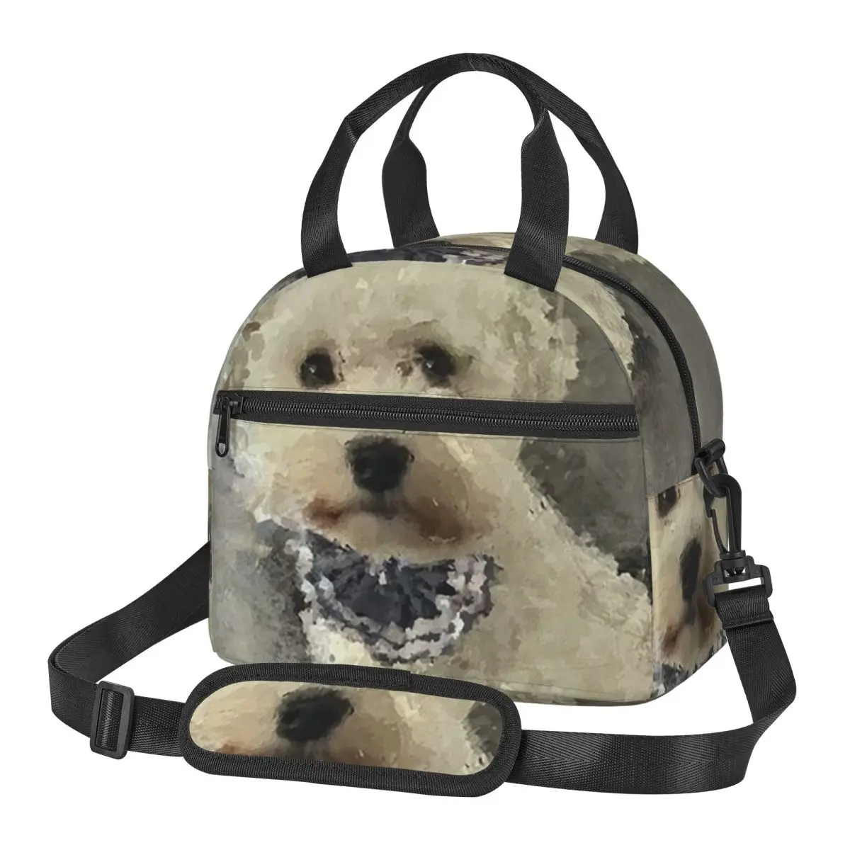 Maltese Pet Dog Portrait Lunch Bags Insulated Bento Box Portable Lunch Tote Picnic Bags Thermal Bag for Woman School