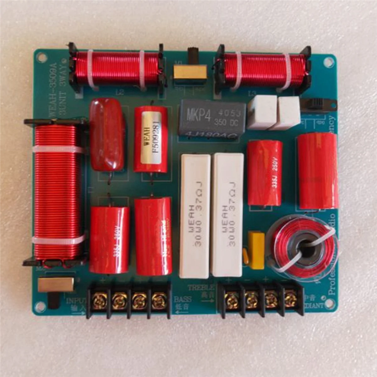 KTV Palco Speaker Crossover Board, Áudio Agudos, Mediante, Bass, 3 Way, Divisor de Freqüência, 2X, 350W