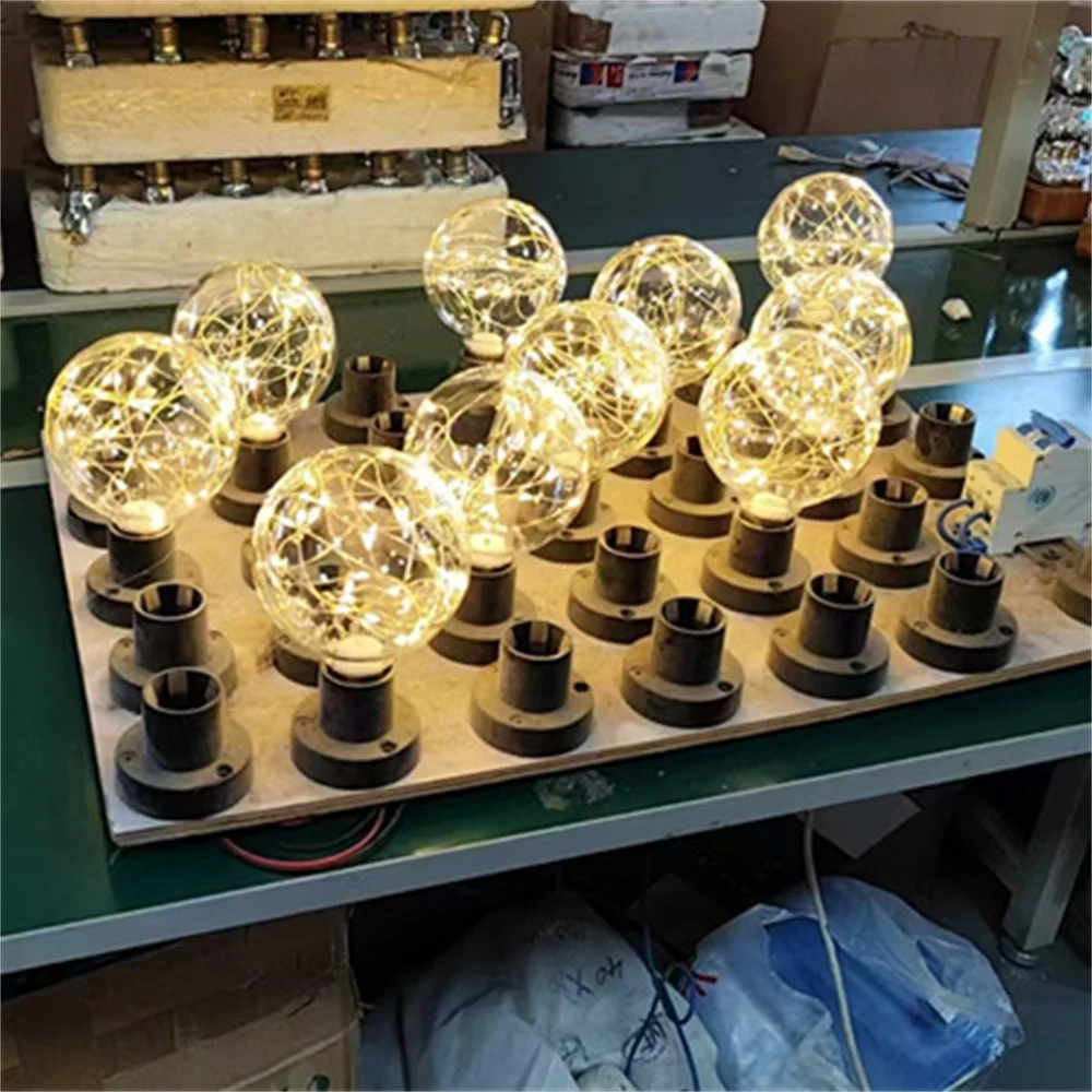Ampoules à filament LED G95 colorées, ampoule en fil de cuivre ciel étoilé, lampe à cordes de Noël, verre pour décoration intérieure de Noël, 2