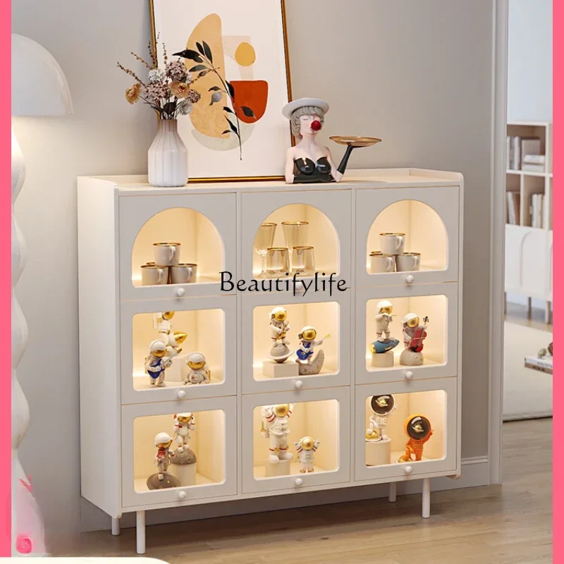 

ld25 Cream wind drawer display cabinet, living room storage small vertical cabinet