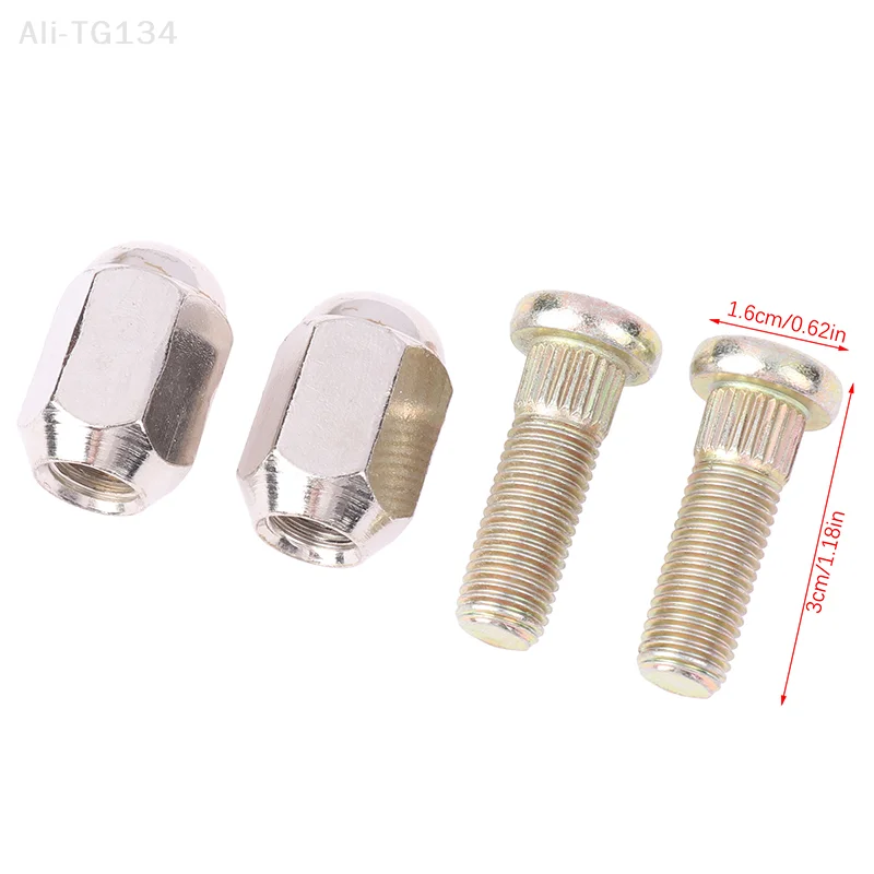2세트 M10x1.25 10.9 강철 육각 너트 스플라인 스크류 키트 ATV 고카트 UTV 버기 쿼드 더트 바이크 모토 휠 허브 차량 액세서리