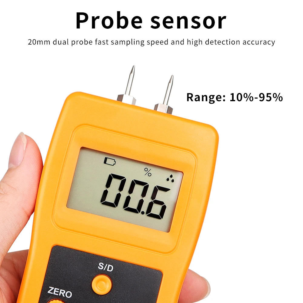 Imagem -02 - Portátil Meat Moisture Meter Analisador de Umidade de Madeira Papelão Concreto Papel Porco Carne Pato Frango Bacon Dm300r