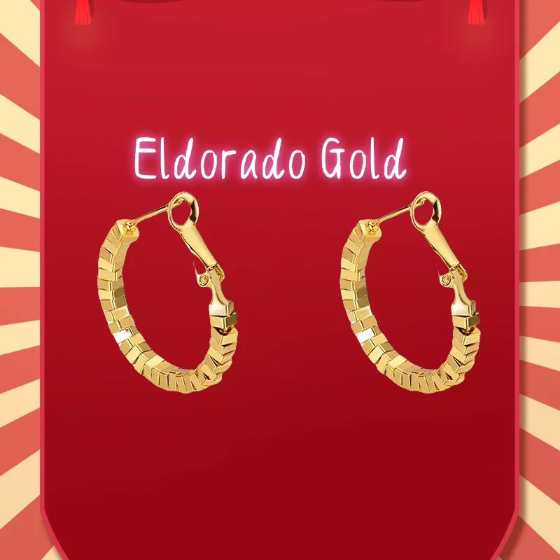 

2025 9999 Real Gold 24K Niche High-end Temperament Broken Earrings Ins Wind Small Gold Nuggets Hong Kong Style Stud Earrings Wom