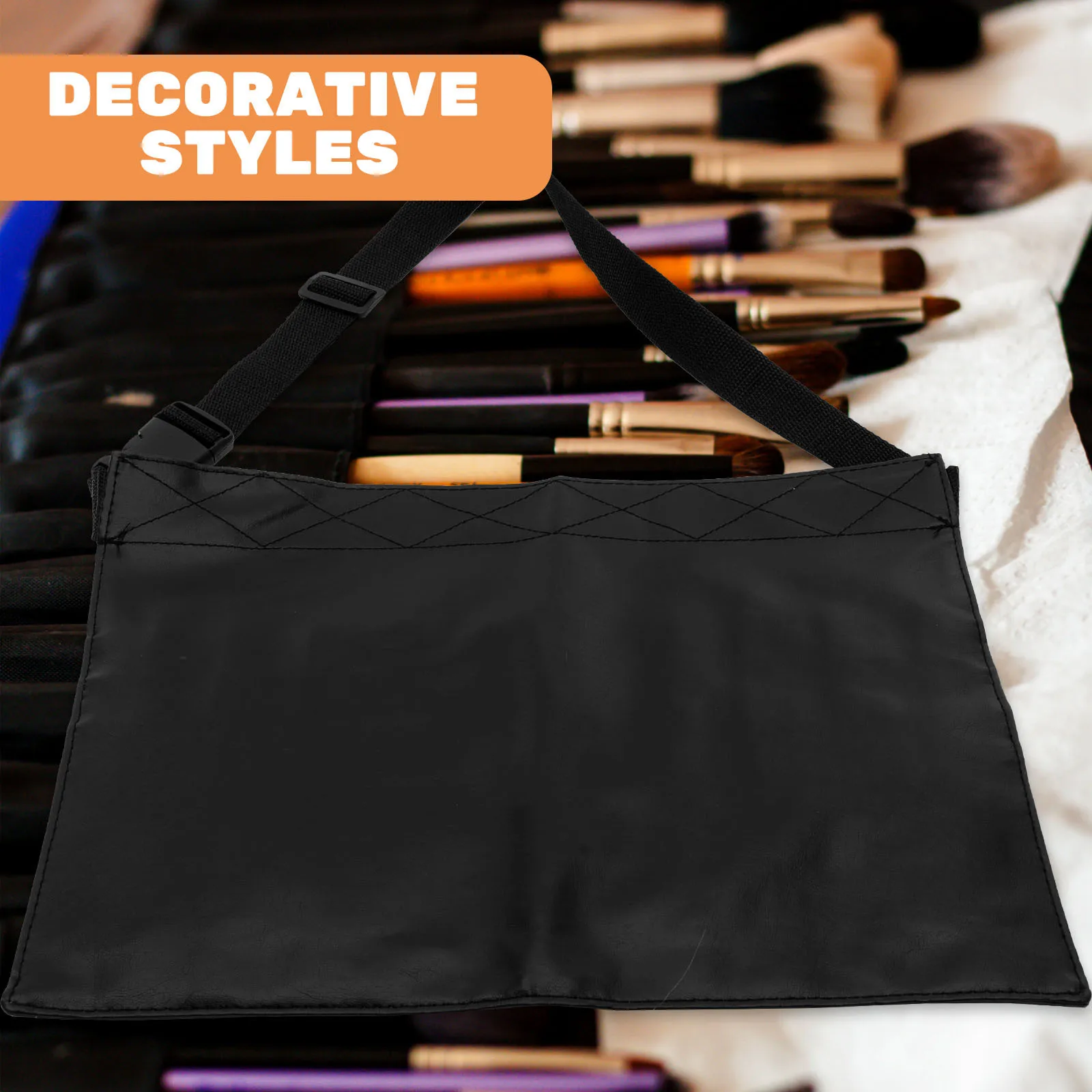 حقيبة فرش المكياج الفاخرة من الجلد الصناعي، حقيبة خصر للنساء، منظم متعدد الوظائف، حزام تخزين