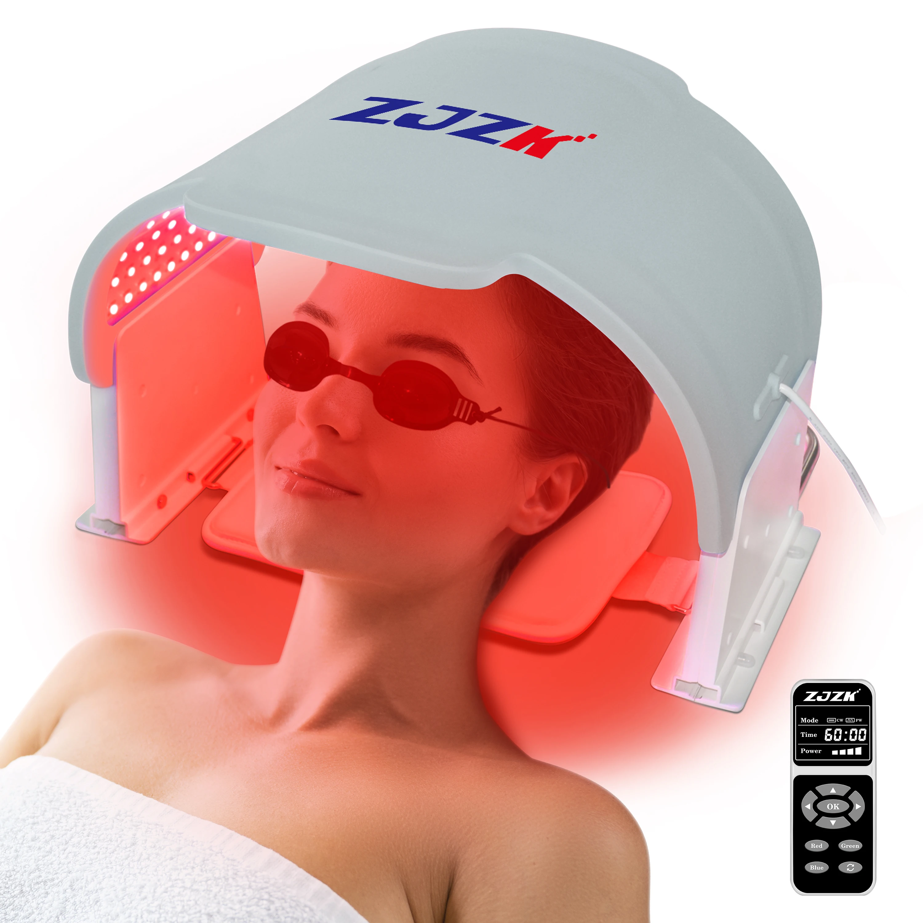 

ZJZK Large Red Light Therapy Mat 660nmx330chips Face Mask 850nmx330chips+940nmx330chips Phototherapy For Anti-Aging Whitening