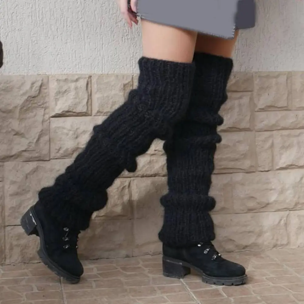 Women Thermal Socks Cozy Thick Knitted Winter Calf Socks with Anti-slip Warm Pile Leg Warmers Boot Covers for Jk for Weather