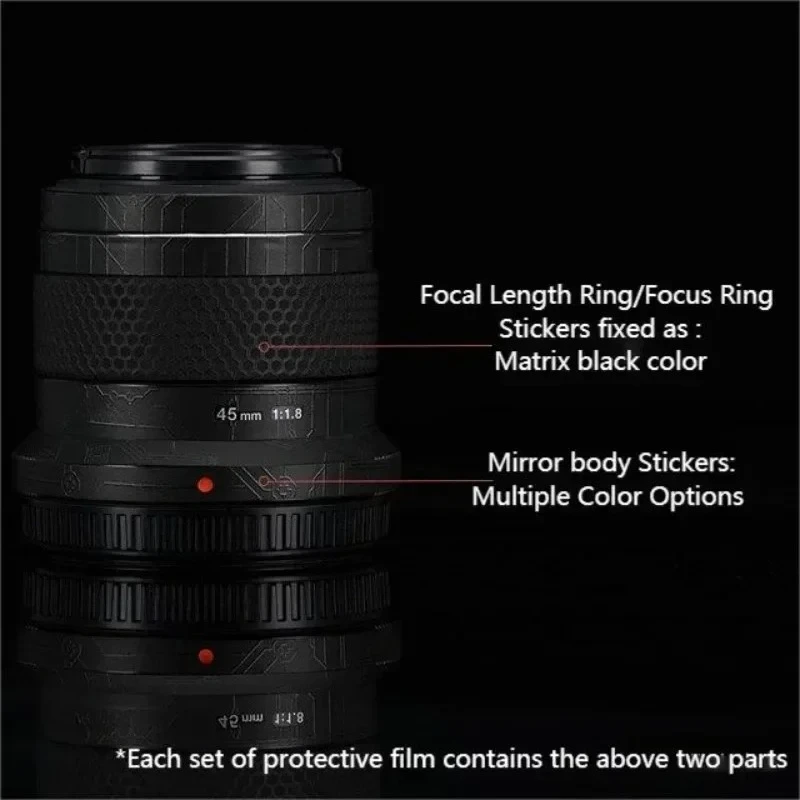 لأوليمبوس M.ZUIKO الرقمية 45 مللي متر F1.8 عدسة ملصق واقية الجلد ملصق مائي الفينيل التفاف فيلم المضادة للخدش حامي معطف #5