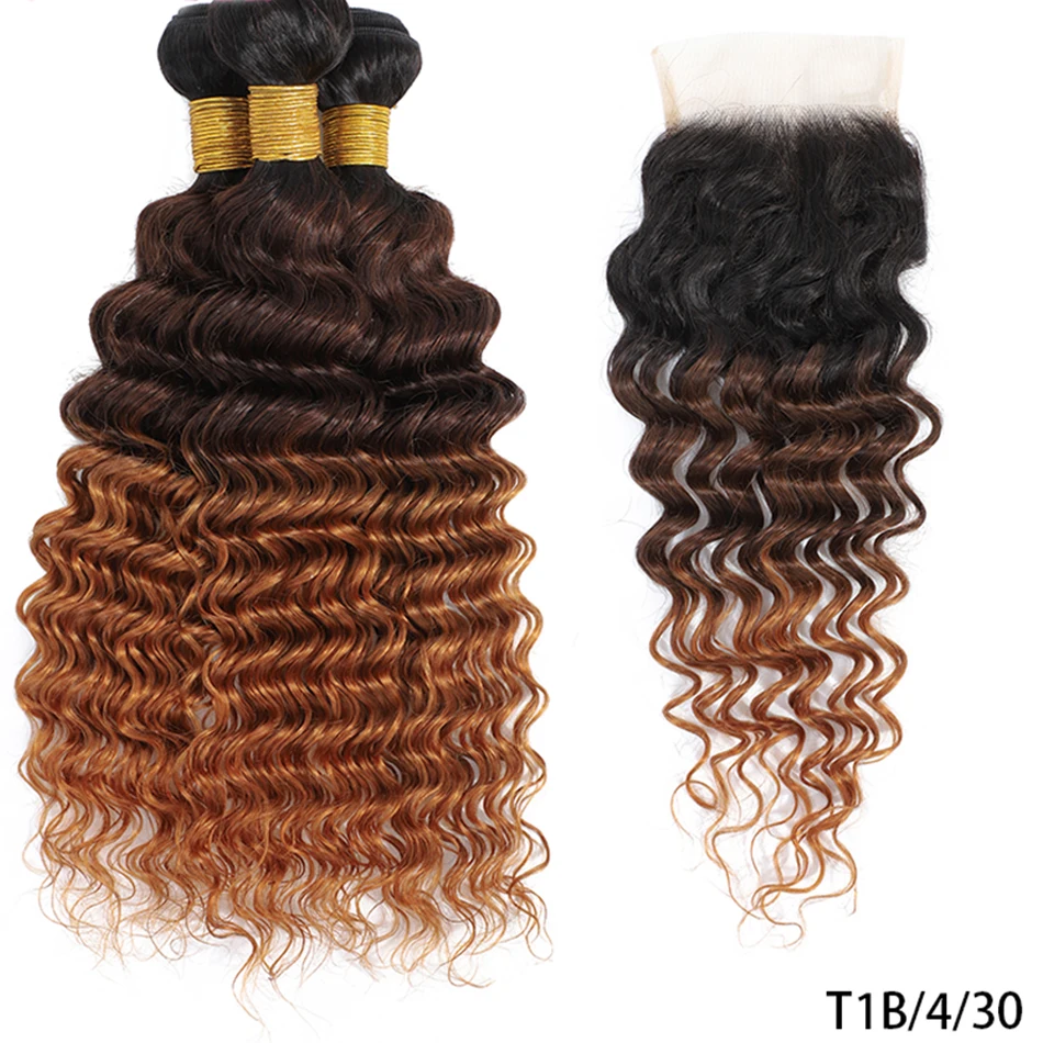 100% Echthaar-Bündel mit 4x4 H – Deep Wave 3 Bundles With Closure Bewertung und Preis