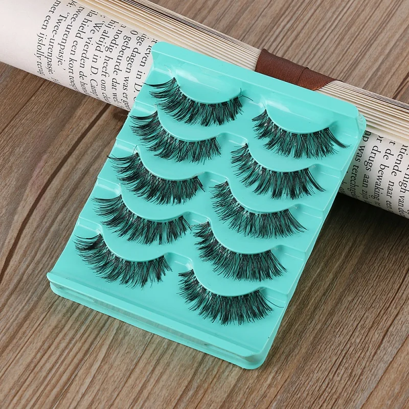 Cílios Postiços Grossos Naturais, Lashes Longos, Maquiagem Wispy, Ferramentas De Beleza, 5 Pares