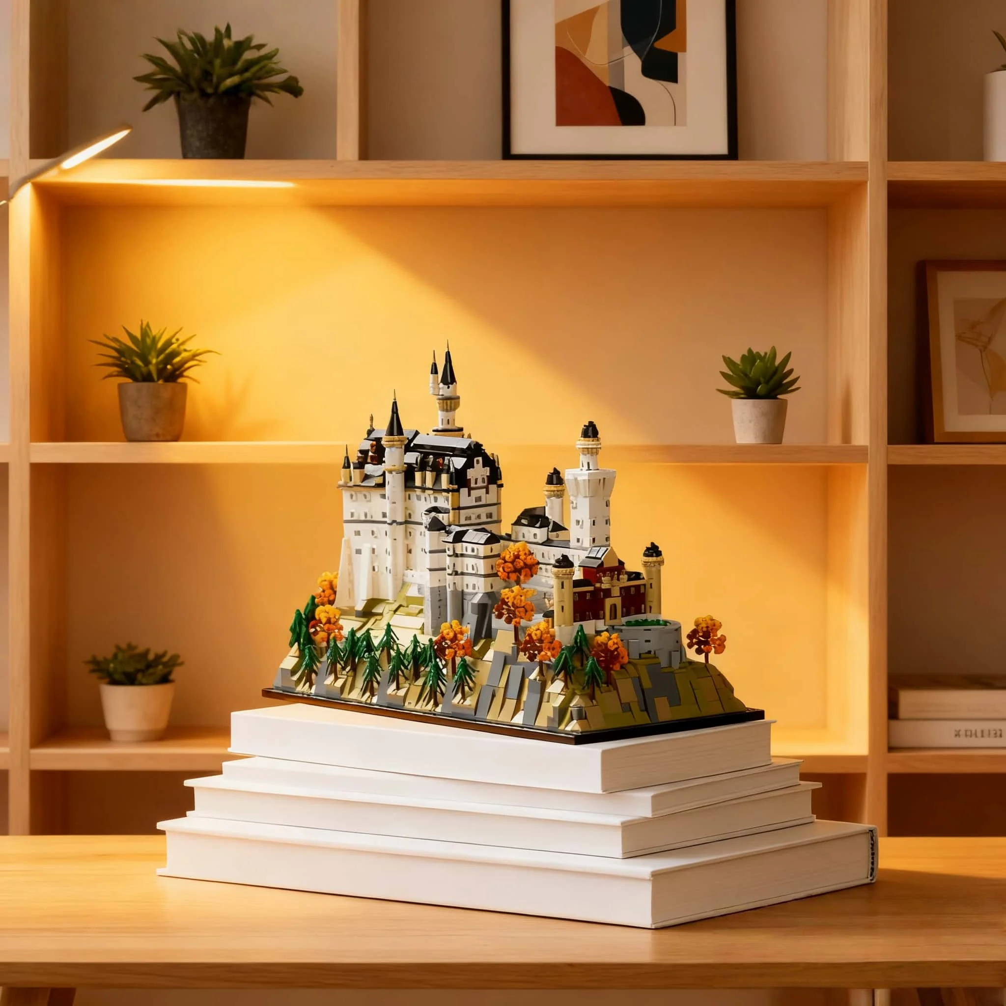 

Home decoration MOC interesting and good-looking 2026 new classic art Neuschwanstein Castle and crafts architectural street view