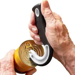 Ring Pull Can Opener Multifunction J Shaped Jar Lid Opener Can Opener Easy Grip Ring Pull Tab Cans Tins Bottles Kitchen Tools