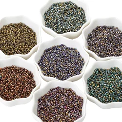 700PCS Glass Material Beads 2.5MM Loose beads Boho Gradient Vintage Color Ruler Uniform Handmade Beading Clothing 10G/Bag