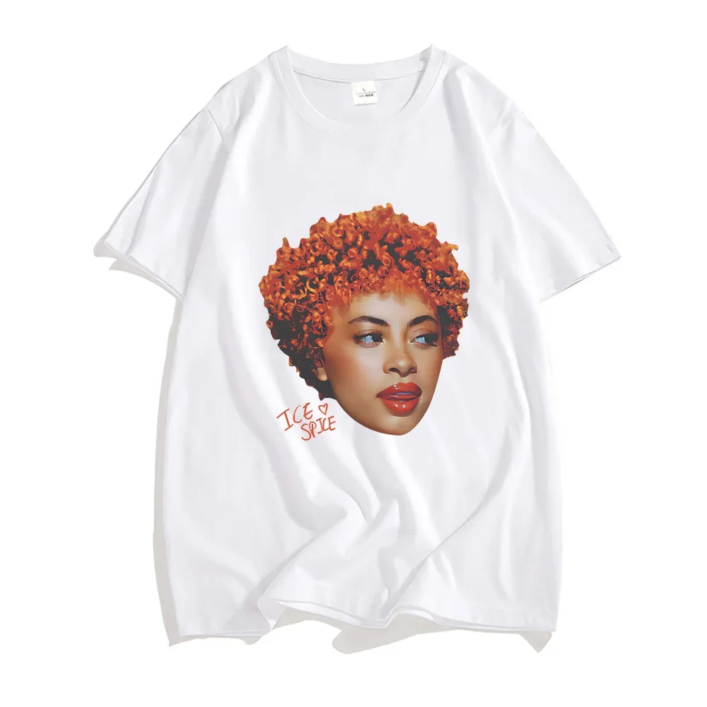 Hip Hop Streetwear Ice Spice  Singer Printing T-shirts Cotton Camisas De Hombre Short Sleeve Men/Women Tshirts Graphic Print Tee image 2