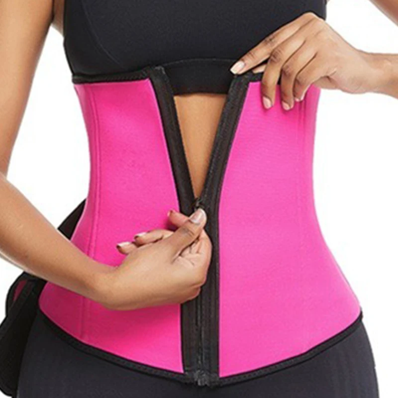 Cross-border WOMEN\'S Zipper Belly Retraction with Neoprene Shapewear New Sweat Belt Fitness Belt