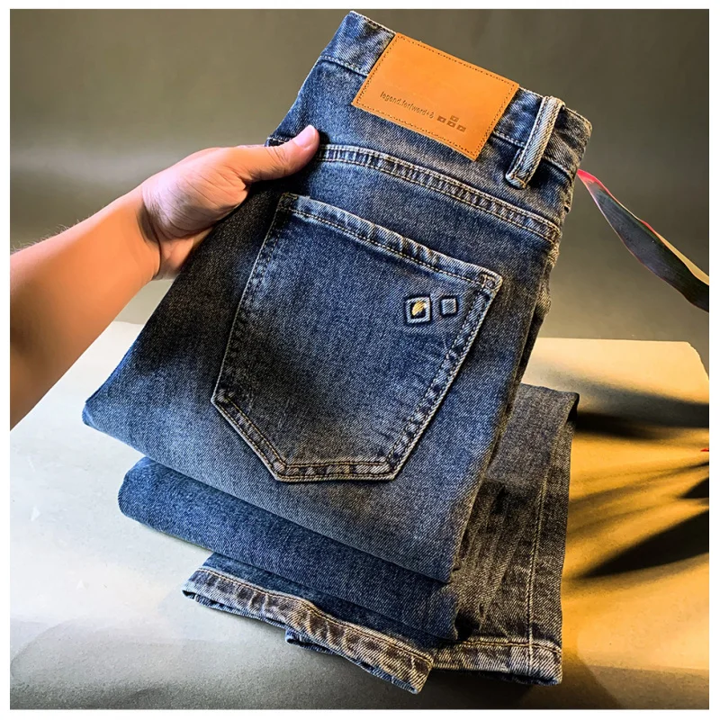 

2025 autumn new jeans men's small straight tube versatile casual fashion Korean version trendy washed denim pants